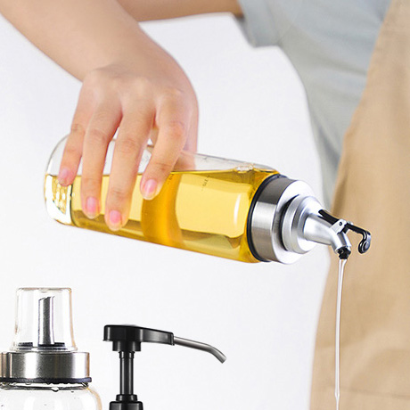 내열 유리 오일병 양념통 소스 참기름 시럽 간장 푸어러 300ml - 상품 이미지