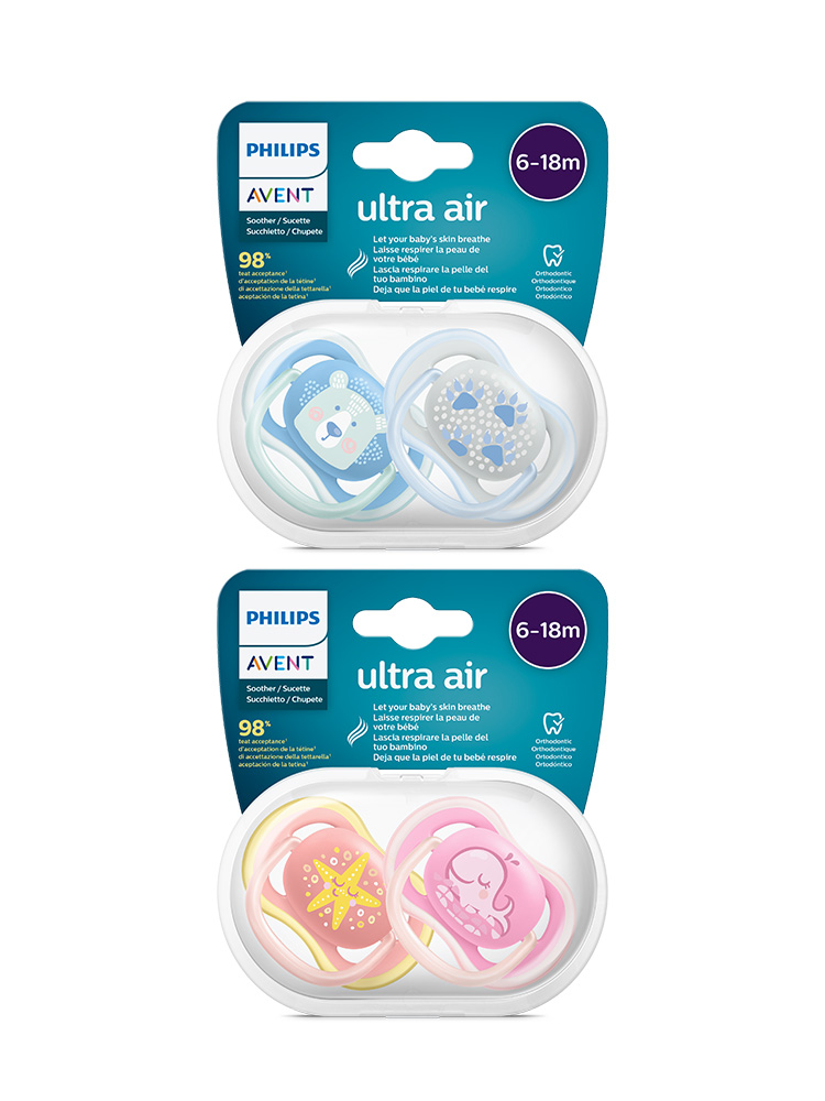2P+2P 필립스아벤트 국민쪽쪽이 울트라 에어 신생아 공갈 젖꼭지 (케이스 포함)