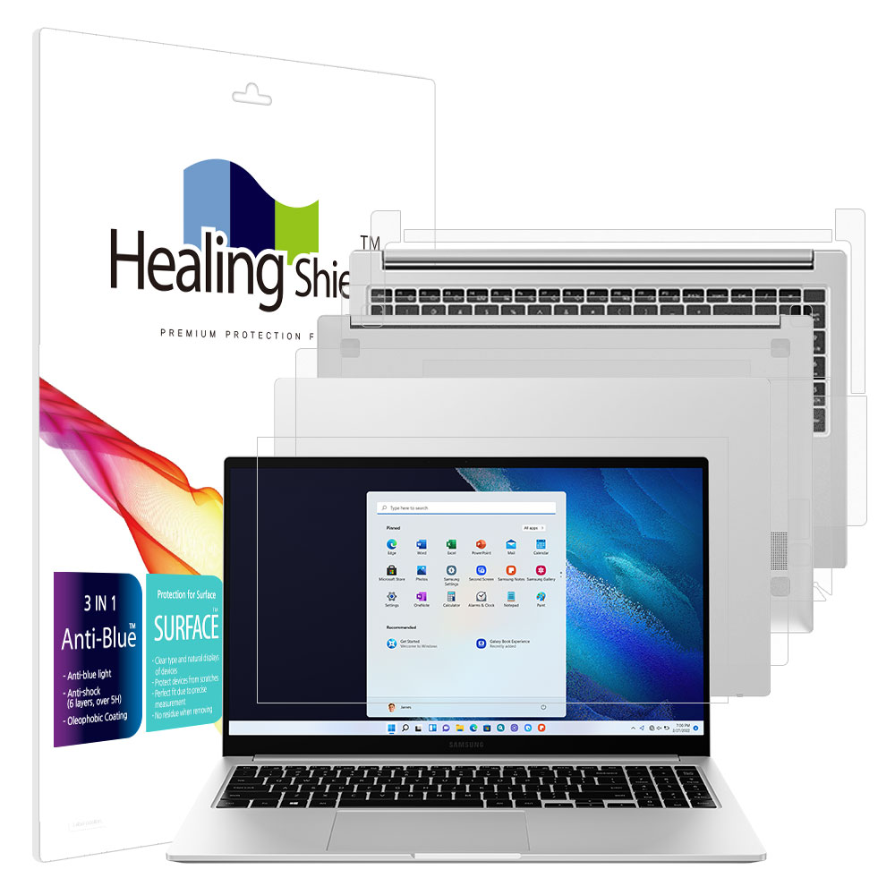 갤럭시북2 NT750XEE 블루라이트차단 필름1매 외부3종 세트 - 상품 이미지