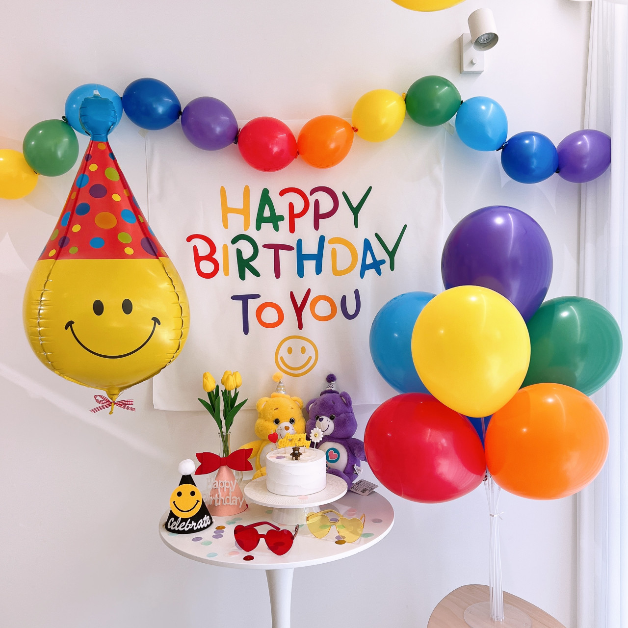 생일파티용품 생일가랜드 축하 현수막 포스터 스마일