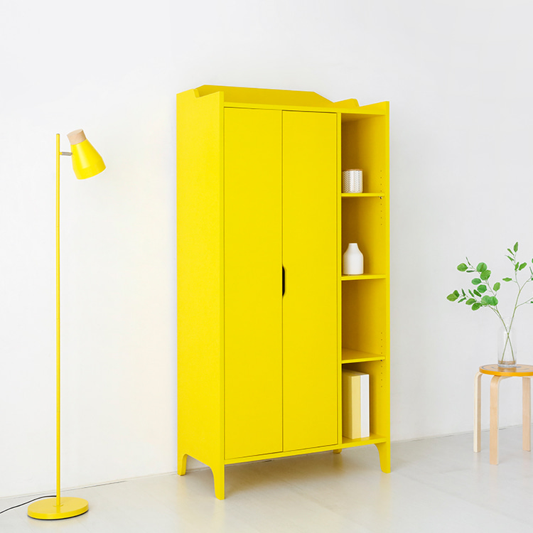 SEJEL 옷장 WRM18689B 890x500x1860mm, 2단, 옐로우 3229.0775 - 상세 이미지 3