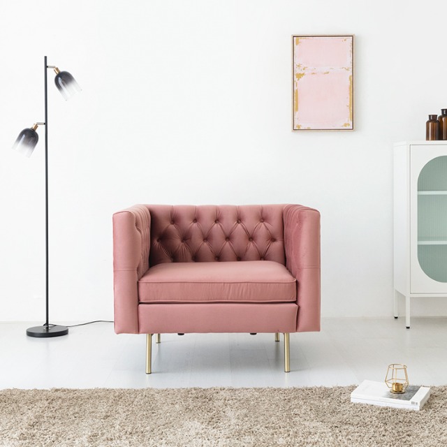 거실 패브릭 디자인 쇼파 1인용 신혼부부 호텔로비 미용실 예쁜 벨벳 소파