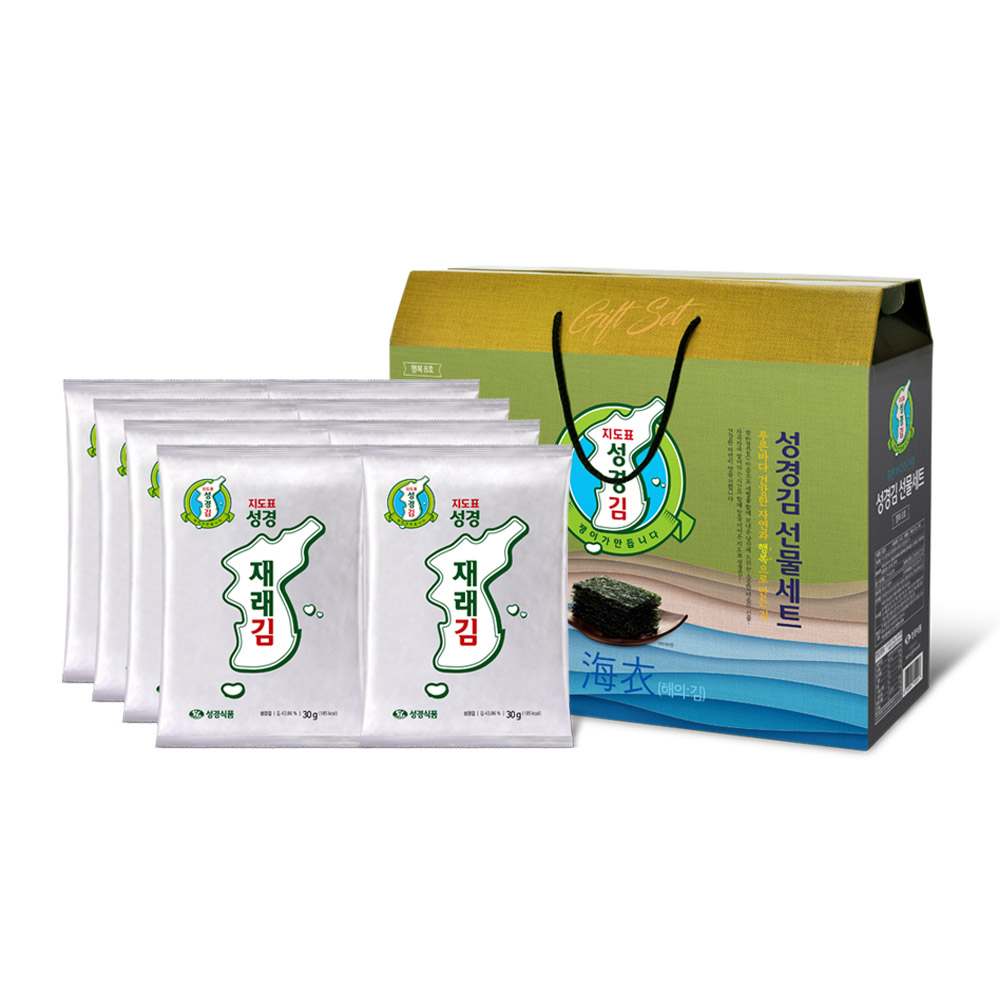 [10+1] 지도표 성경김 행복B호 선물세트(재래 전장김 30g 8봉)