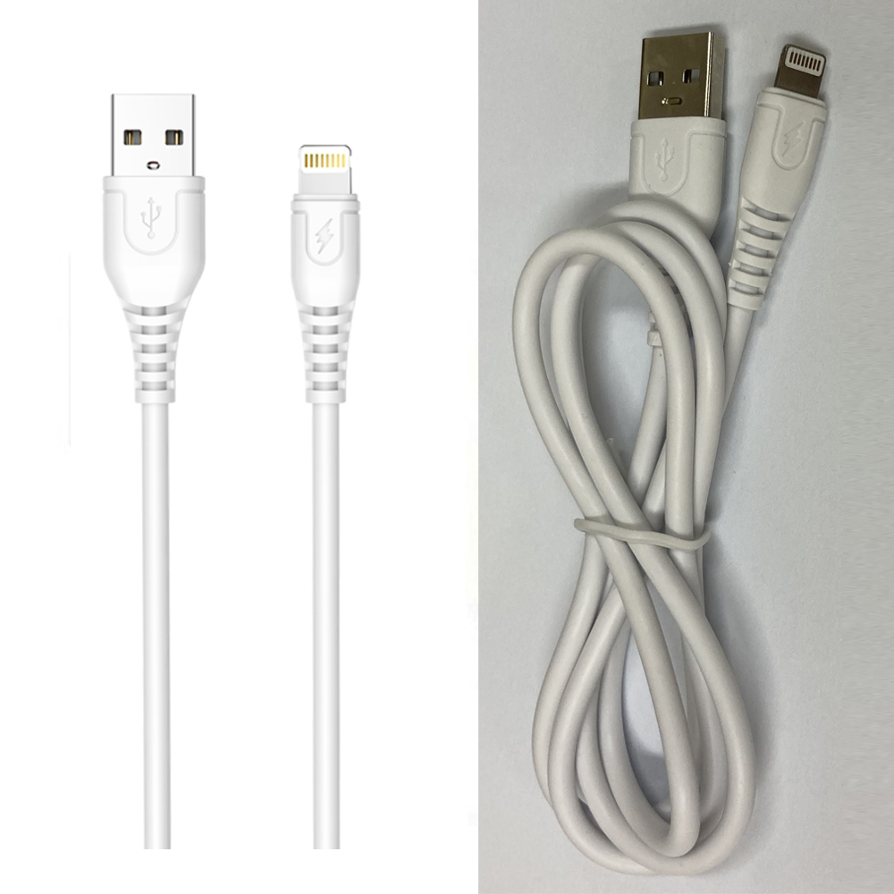 USB 라이트닝 8핀 2.4A 고속데이터충전케이블 1M 단선방지 내부설계 아이폰 케이블 - 상품 이미지