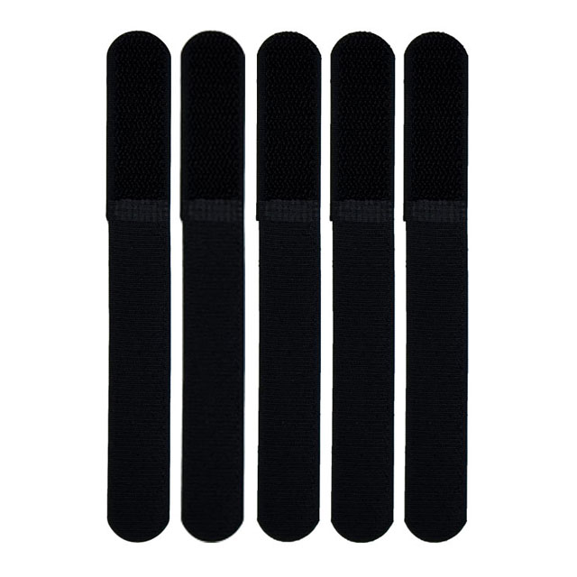 국산 전선정리 강력 벨크로타이 1.2cm x 12cm 검정색 5개입