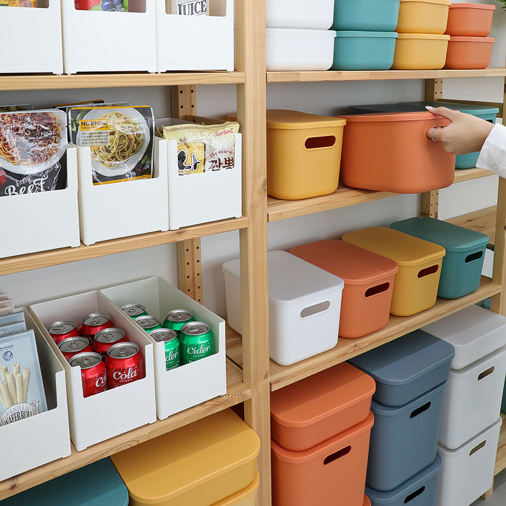 펜트리정리함 팬트리수납함 주방 옷 장난감 정리 손잡이형소형 (뚜껑O)