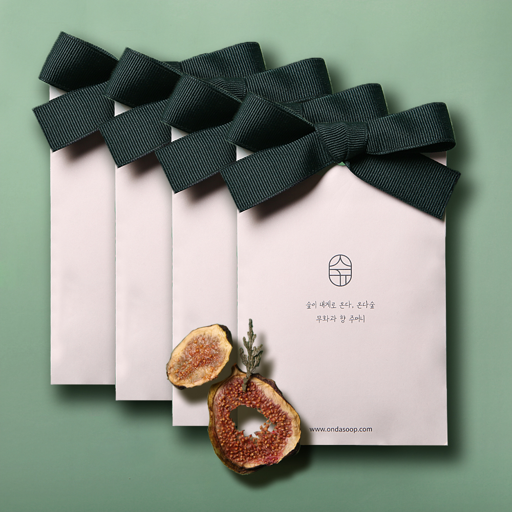 온다숲 천연 나무칩100% 옷장 방향제 무화과향 탈취제 냄새제거 4개