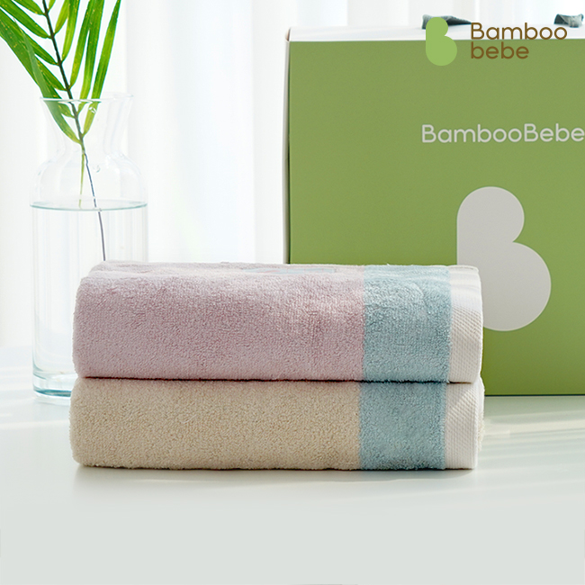 [밤부베베] 듀얼컬러 목욕타올 엣지 2종 세트