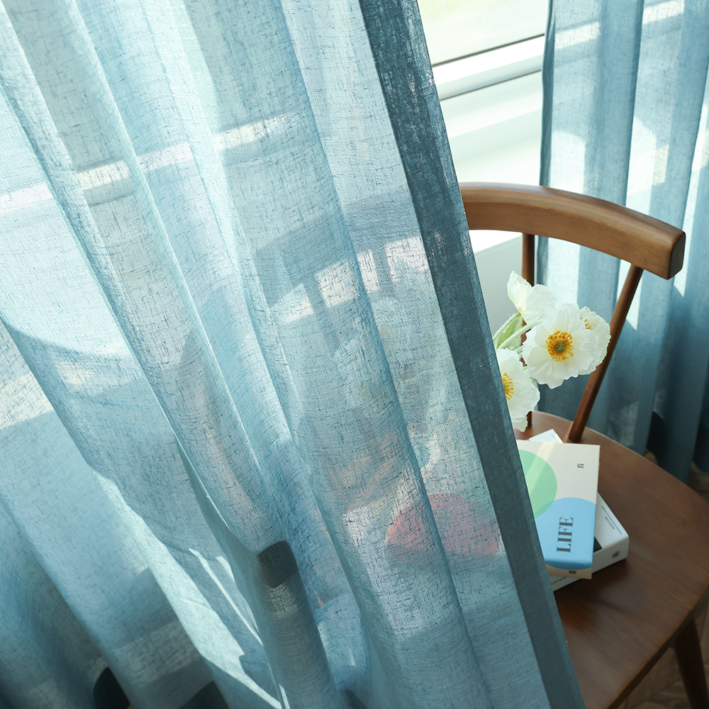 소르르 이음선 없는 허쉬 린넨커튼 나비주름 민자형 가로120cm x 세로265cm 맞춤제작