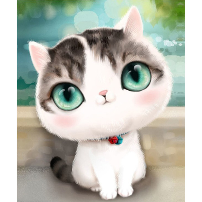 펠릭스 (3D)(원형) 보석십자수+액자 25x30 동물 고양이 : 퍼즐사랑