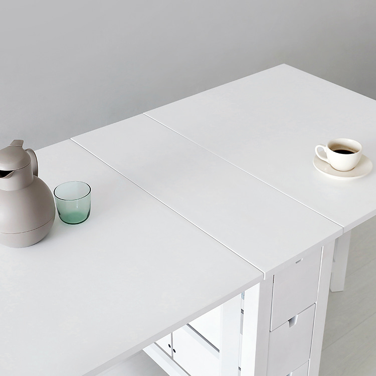 MOOKJIK 접이식원목테이블 화이트 5122.3439