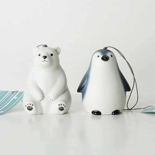 청량한 소리 도자기 동물 후우링 북극곰 펭귄 도자기 풍경