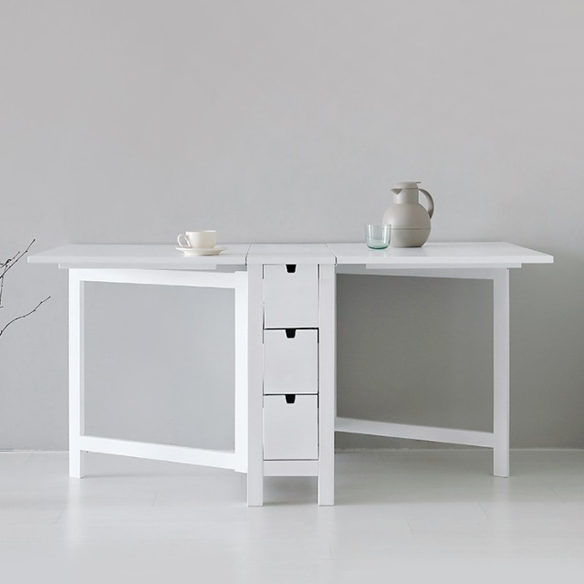 MOOKJIK 접이식원목테이블 화이트 5122.3439