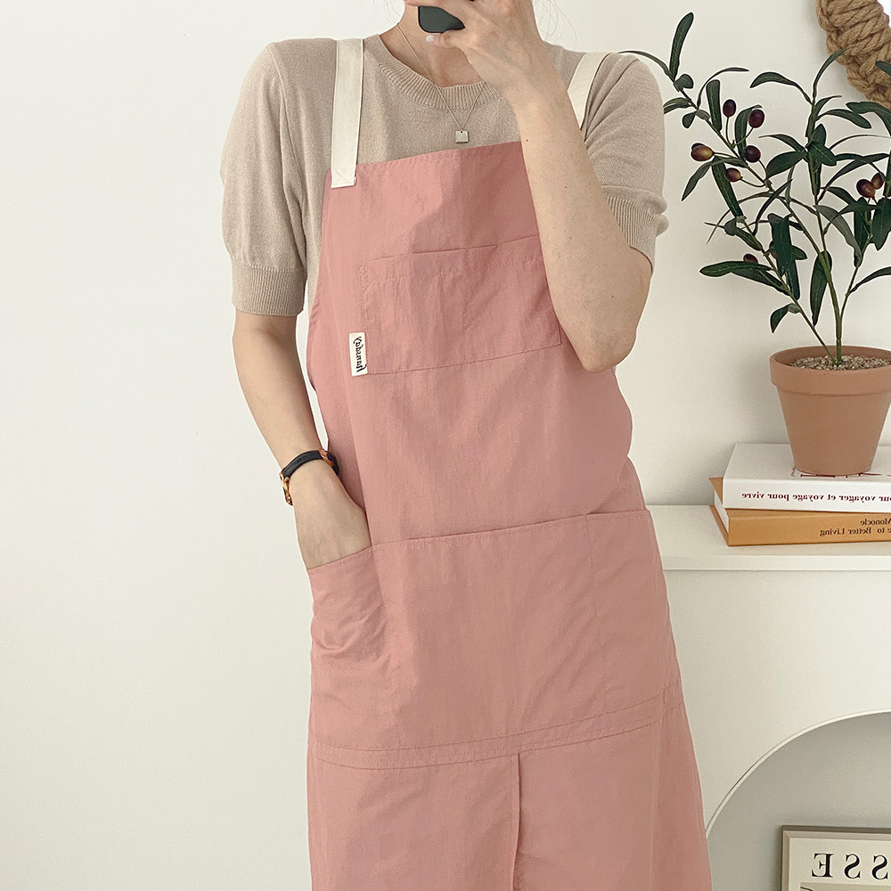 한스데이 방수 캠퍼 라이트 카페 바리스타 감성 자수 캠핑 경량 앞치마
