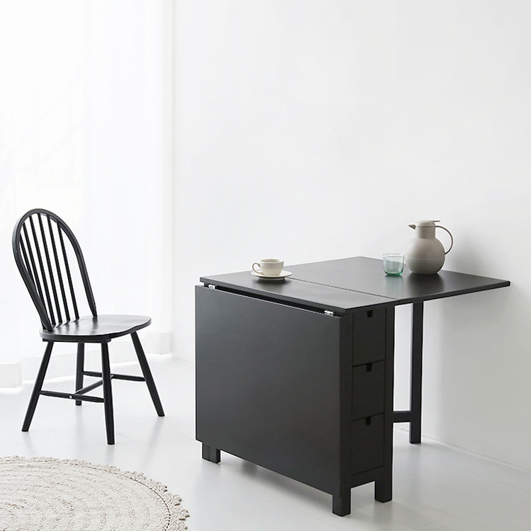 MOOKJIK 접이식원목테이블 블랙 5772.4381