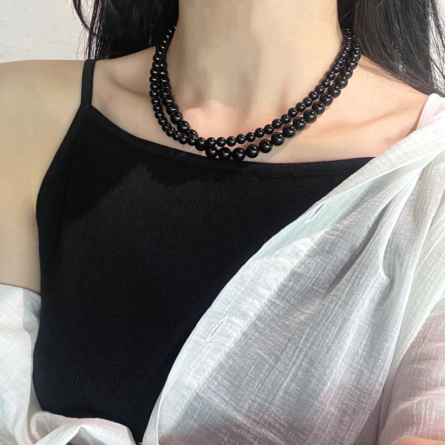 오닉스 목걸이 명품 여자 남자 비즈 목걸이 이미지 7