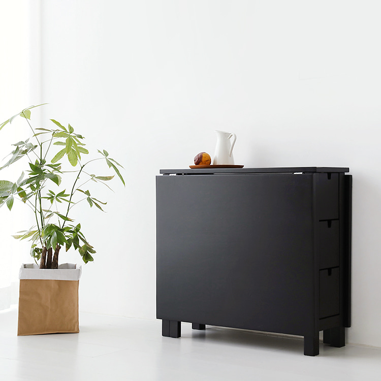 MOOKJIK 접이식원목테이블 블랙 5772.4381