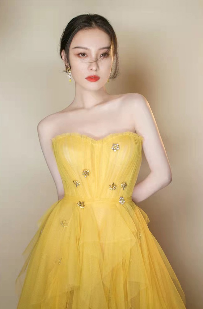 셀프웨딩 튜브탑 이브닝 결혼식2부 연회 웨딩촬영드레스 이미지 3