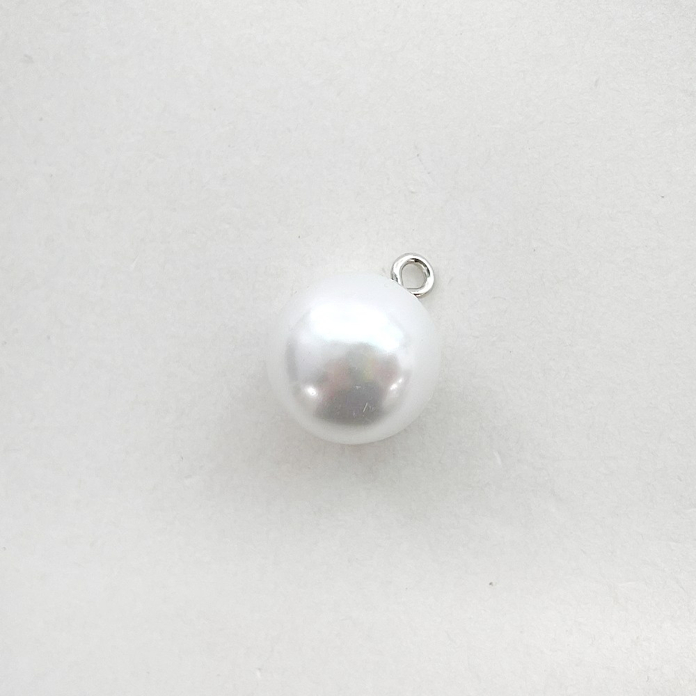 NEW) 16mm~18mm 실버고리 진주구슬 진주단추 (10개) - 상세 이미지 5