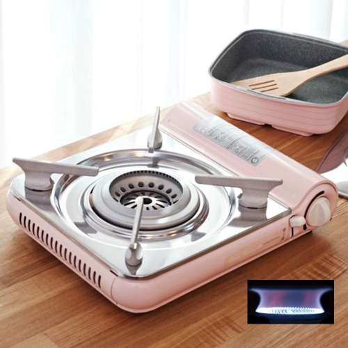 슬림 가스버너 후라이팬 26cm 핑크블로썸 2종 세트 휴대용버너 프라이팬