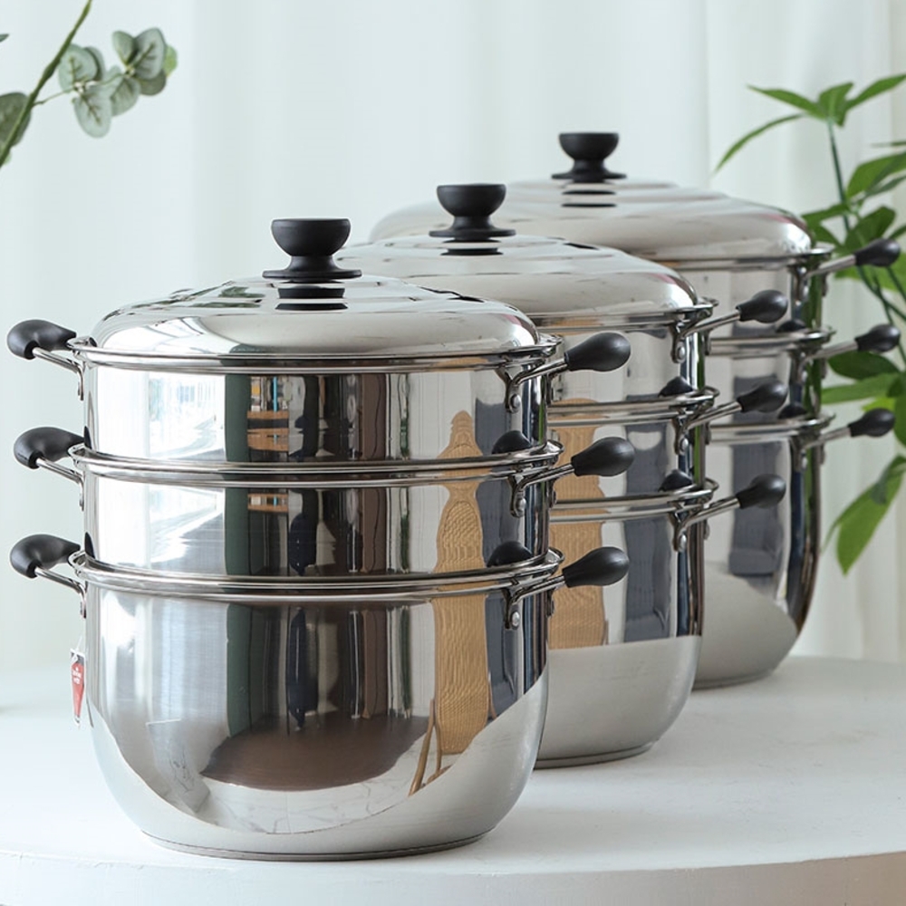 3단 스텐찜기 대형 찜솥 찜냄비 가정용 32cm 36cm 40cm - 상세 이미지 2