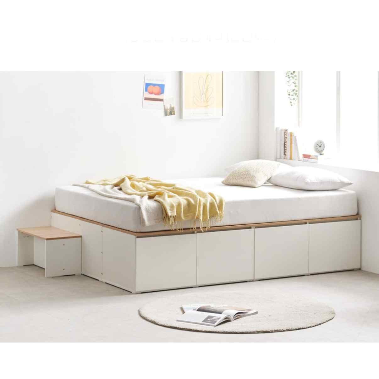 높은침대 부부 고급 침대 서랍형 엔틱 수납 퀸 침대