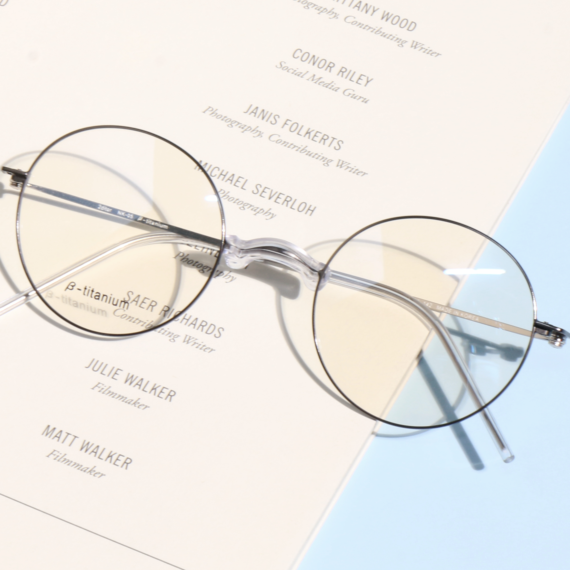 코받침 없는 깃털처럼 가벼운 베타 티타늄 안경테 남자 여자 코없는 블루라이트 차단 안경