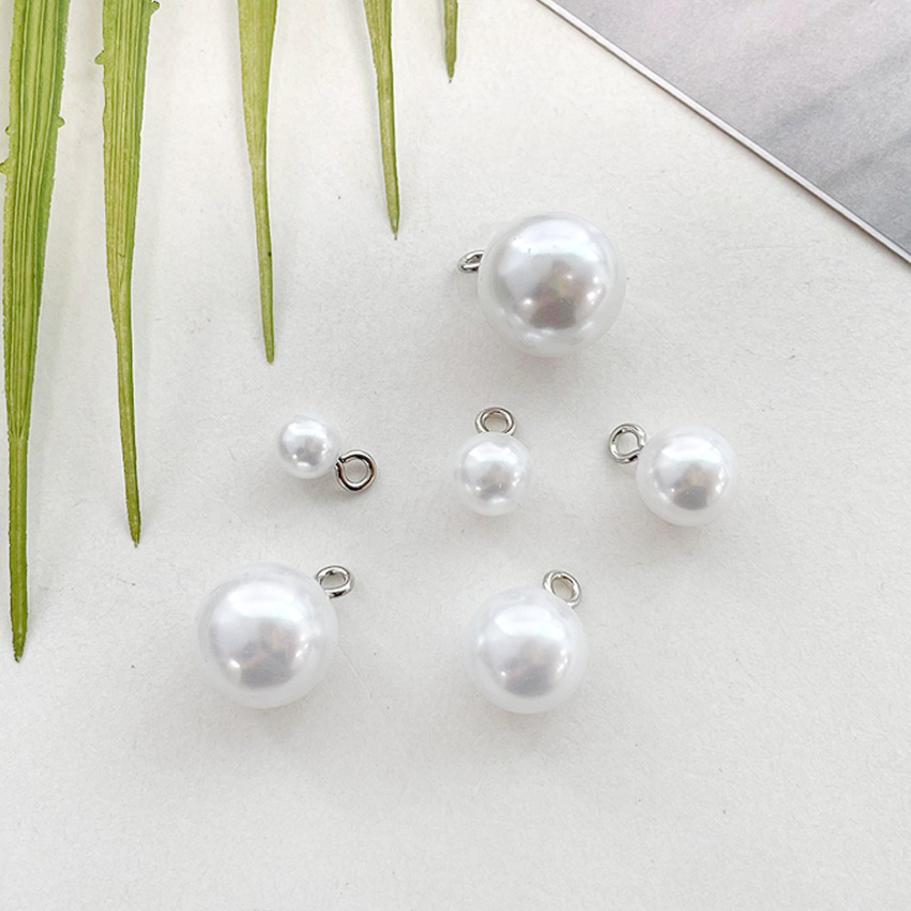 NEW) 16mm~18mm 실버고리 진주구슬 진주단추 (10개) - 상세 이미지 2