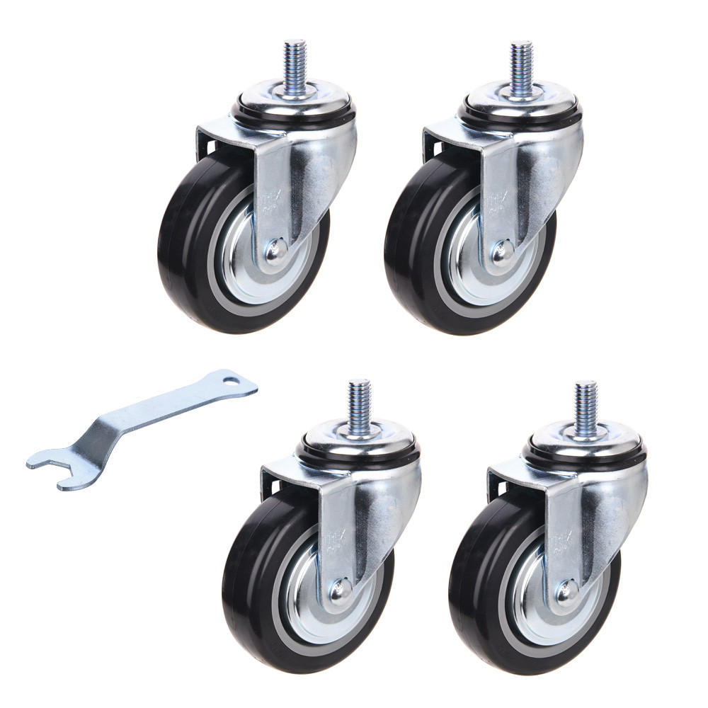 티렉스 저소음 캐스터 볼트 바퀴 78mm 회전 우레탄 (T503S-2DB) 4개 - 상세 이미지 3