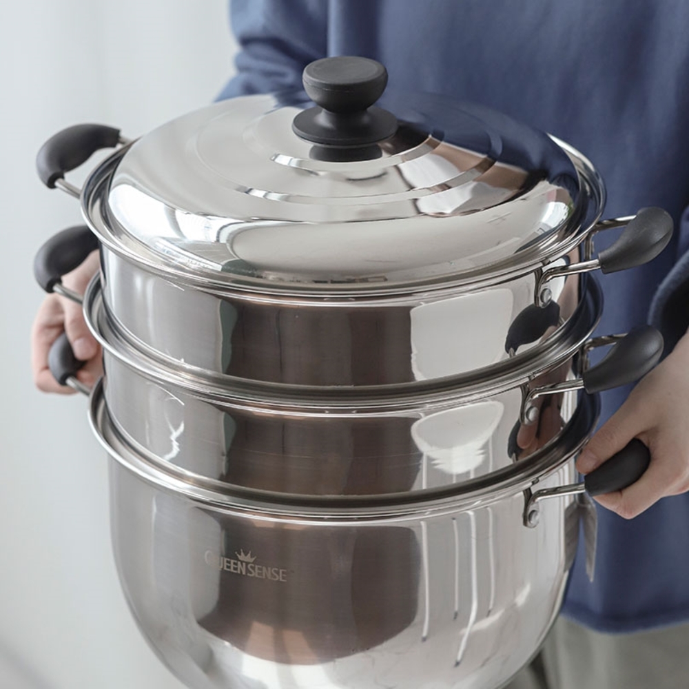 3단 스텐찜기 대형 찜솥 찜냄비 가정용 32cm 36cm 40cm - 메인 이미지