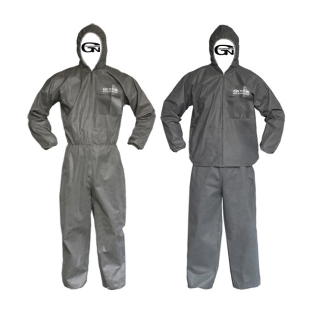 가드맨 일회용 방진복 보호복 PP 흰색 원피스 작업복 XL 이미지 3