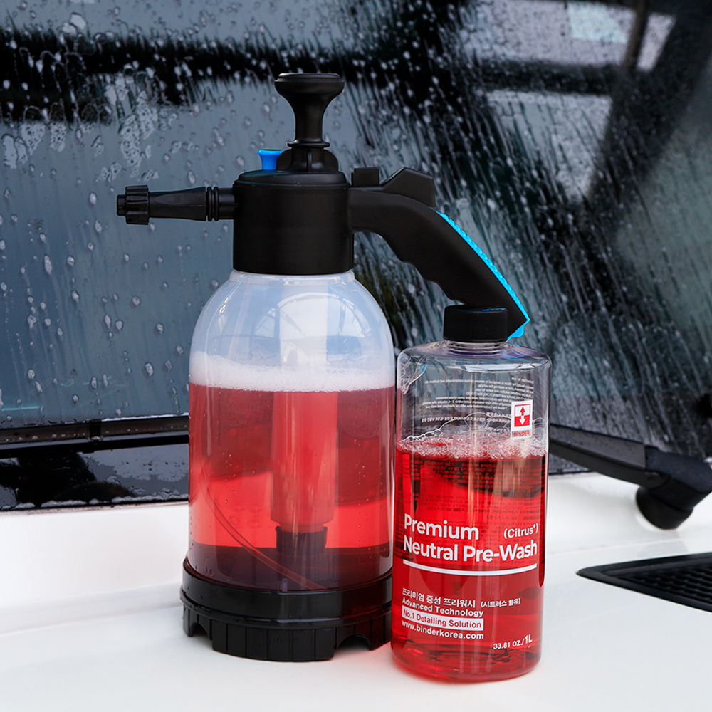 프리워시+압축분무기 카샴푸 APC 세차 바인더 중성 프리워시 1L+오토 압축분무기 세트