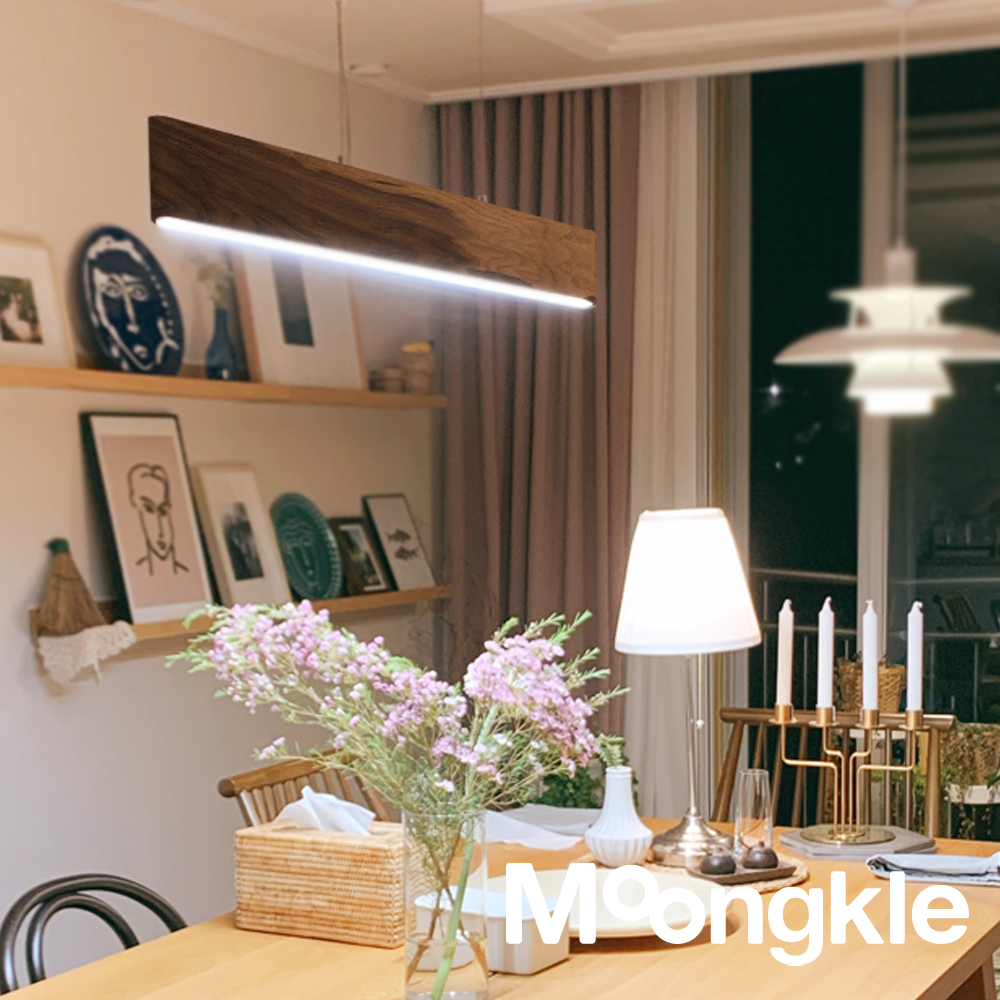 식탁조명 리니어 원목 펜던트 조명 우드 LED 식탁등 뭉클