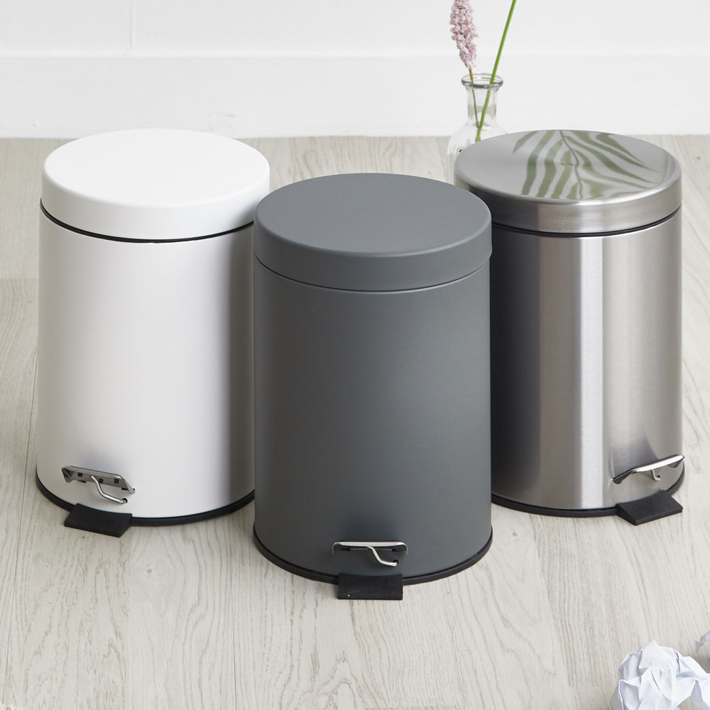 할메이드 종량제 무소음 원형 페달 휴지통 쓰레기통 5L 제품 이미지