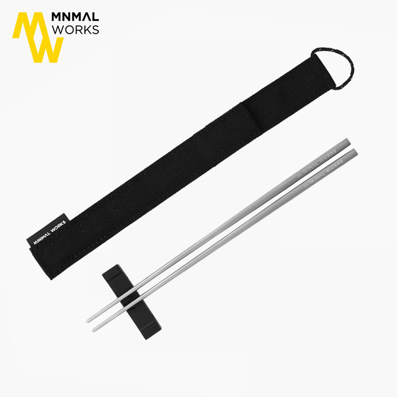 미니멀웍스 찹스틱 T 캠핑 티타늄 젓가락 파우치 세트 휴대용 백패킹 수저