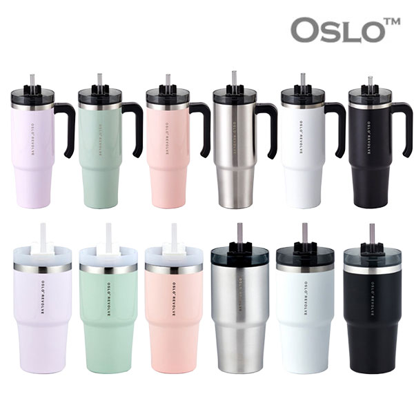 오슬로 리볼브 핸들형 600ml 빨대 대용량 스텐 이상민 텀블러 보온보냉 리유저블컵 - 상세 이미지 4