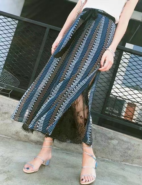 레이스 레이어드 치마바지 - 상품 이미지