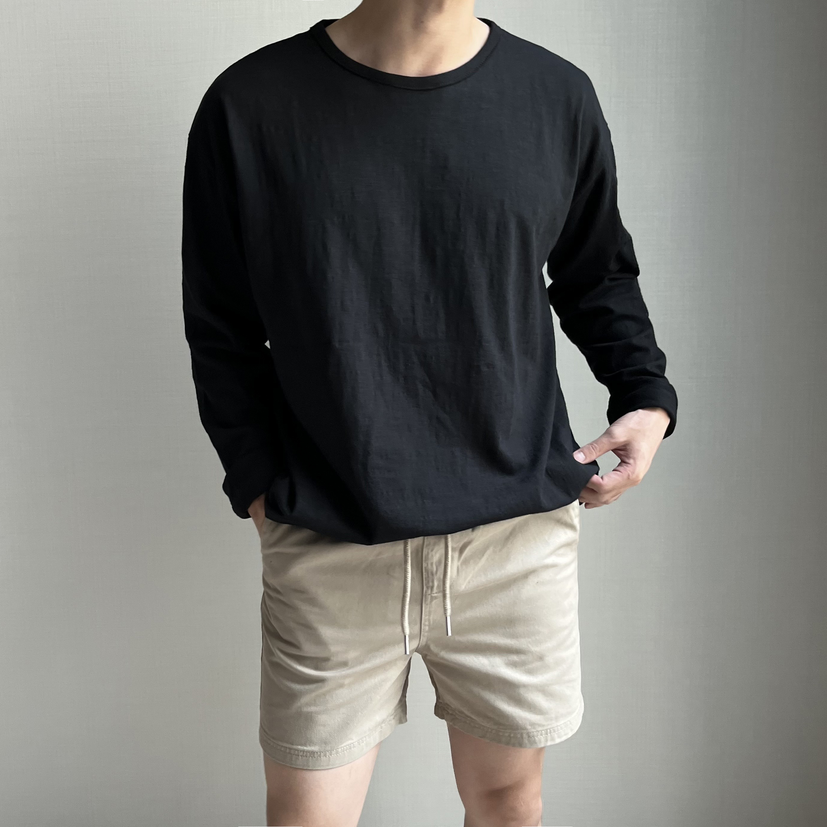 남자 여자 공용 오버핏 슬라브 긴팔티 - 상세 이미지 3