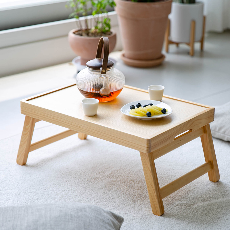 원룸접이식테이블 원목 간이테이블 침대 베드트레이