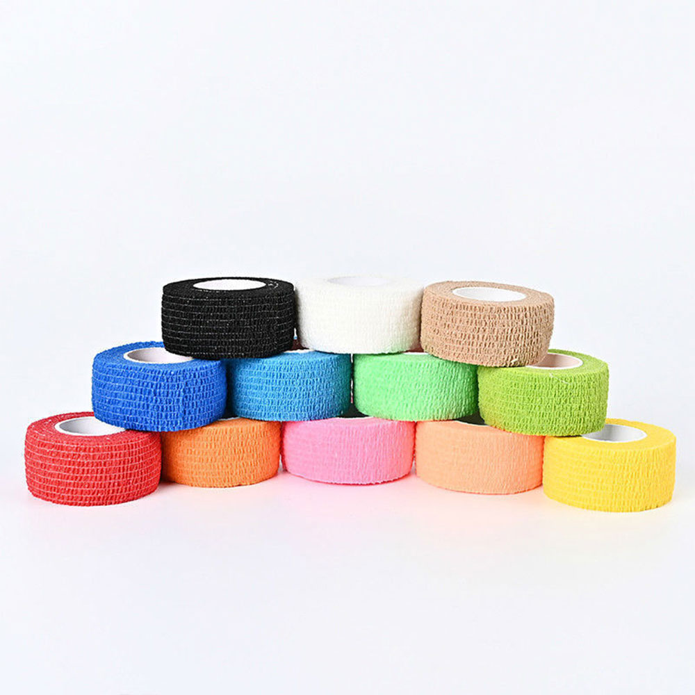 손가락 손목 무릎 테이프 일회용 발목 보호대 자가 접착 탄력 압박 붕대 단색 2.5cm - 상품 이미지
