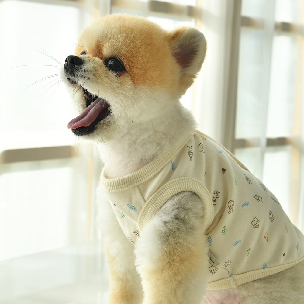 카니쿨라 오가닉 강아지 옷 조끼 실내복 내복 누빔 수면조끼 잠옷 XS-XL - 상세 이미지 5