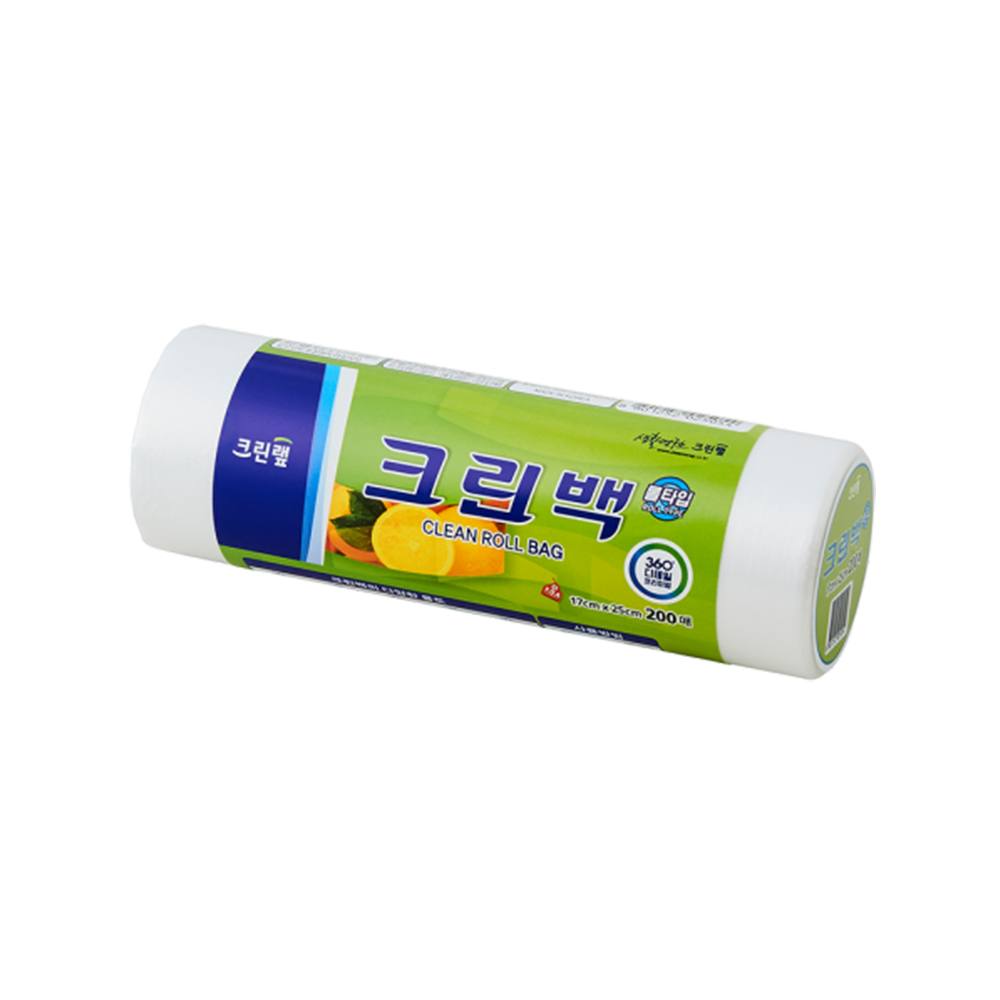 크린랩 크린롤백 크린백 일회용비닐 위생팩 17x25 200매 - 상품 이미지