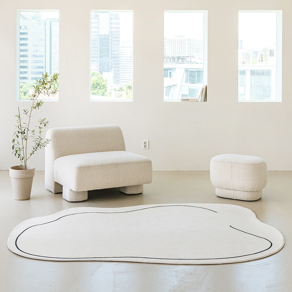 비정형 워셔블 구름 사계절 거실 러그 타원 카페트 90x150cm A타입