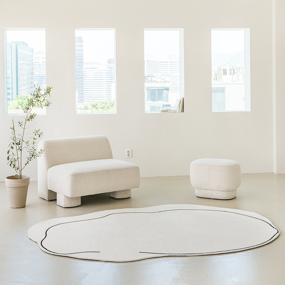 비정형 워셔블 구름 사계절 거실 러그 타원 카페트 90x150cm A타입