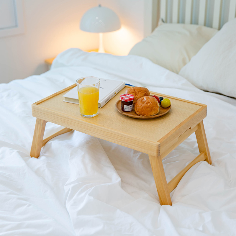 원룸접이식테이블 원목 간이테이블 침대 베드트레이