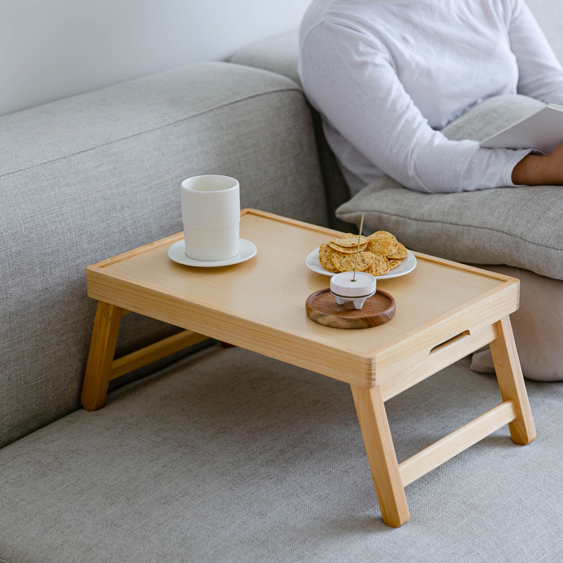 원룸접이식테이블 원목 간이테이블 침대 베드트레이