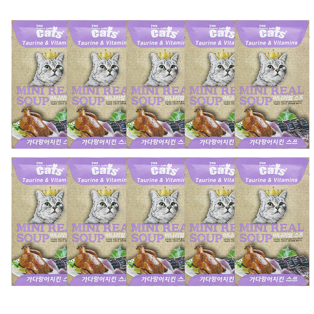 더캣츠 미니리얼 스프 40g 삼계스프맛 고양이 습식 파우치 10개 - 상세 이미지 3