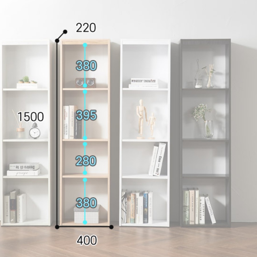 세로형책장 세로 키높이책장 폭 좁은 책장 아이방 키큰 북카페 시스템 빈티지 북유럽 만화방 - 상세 이미지 2
