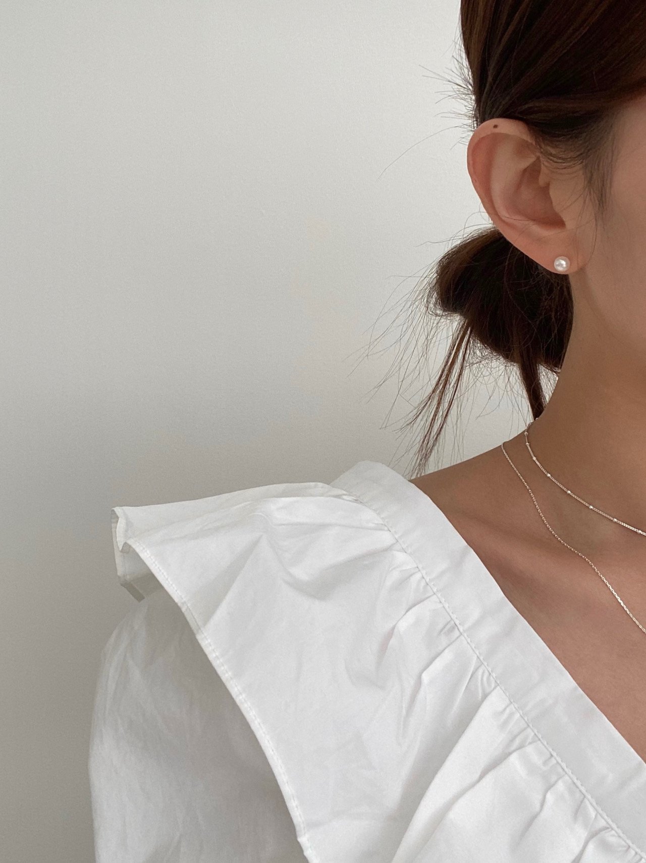 [리햅] silver 925 실로아 6mm 담수진주 실버침 귀걸이 - 상품 이미지