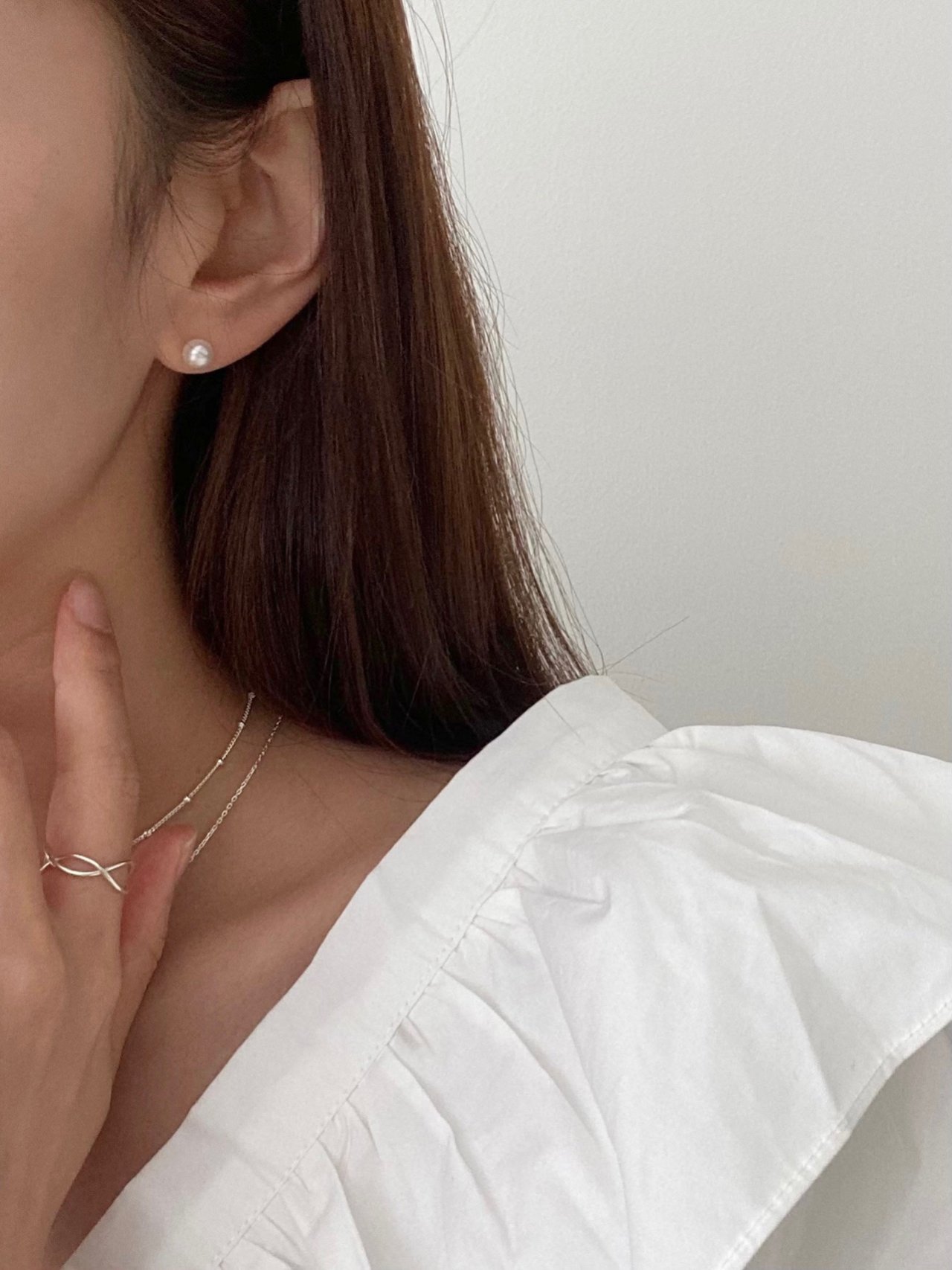 [리햅] silver 925 실로아 6mm 담수진주 실버침 귀걸이 - 상세 이미지 3